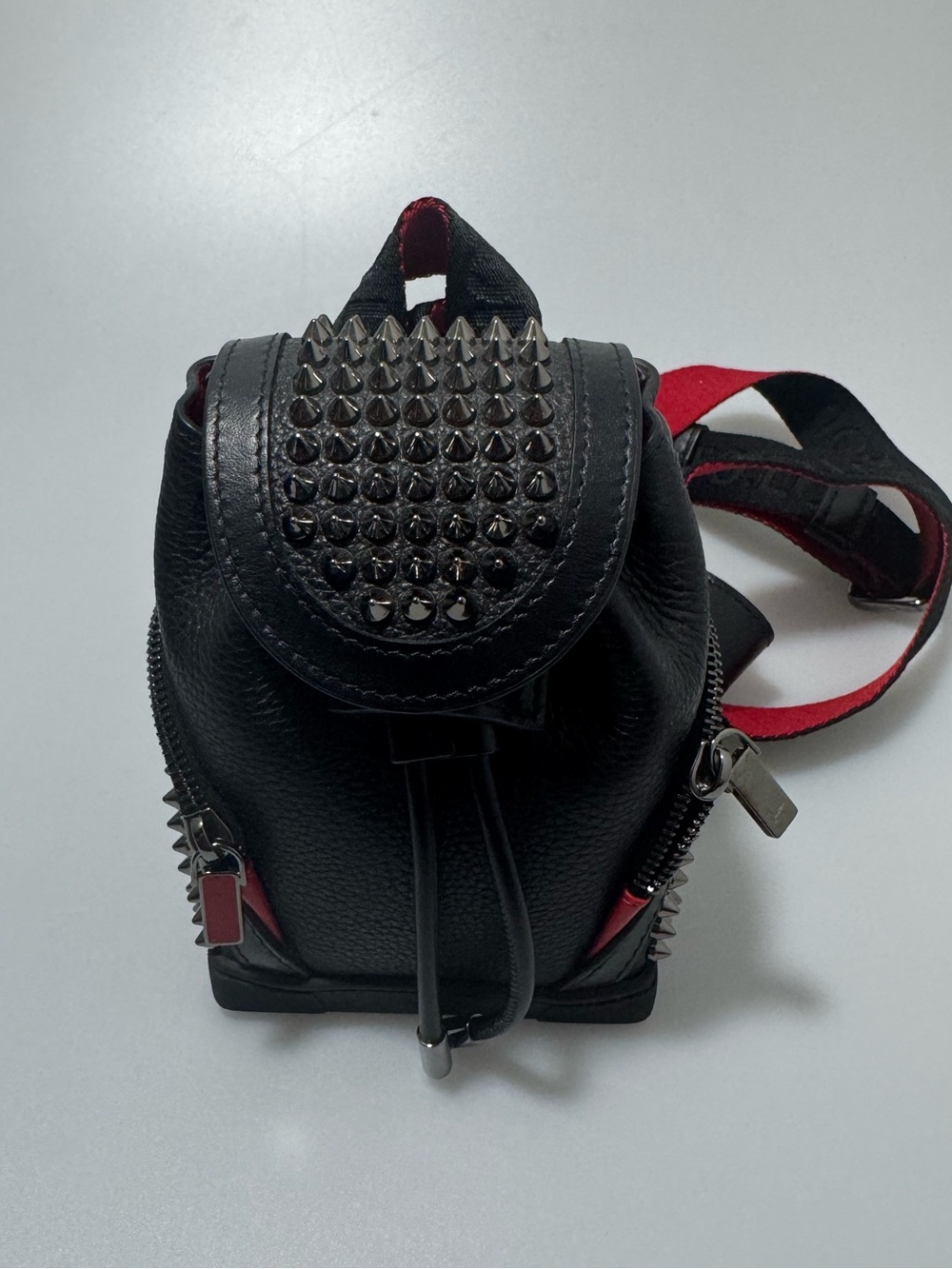 Christian Louboutin Explorafunk Backpack Mini Studded Black Red